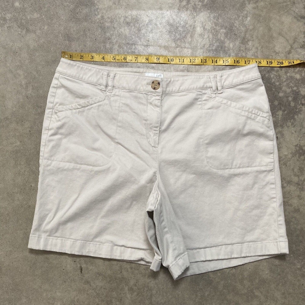 J Jill Shorts Womens Size 16 Chino Beige Cotton Blend Stretch Casual